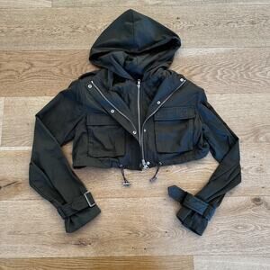 Revolve - h:ours Major Quilted Jacket in Army Green with Hood & Double Zips